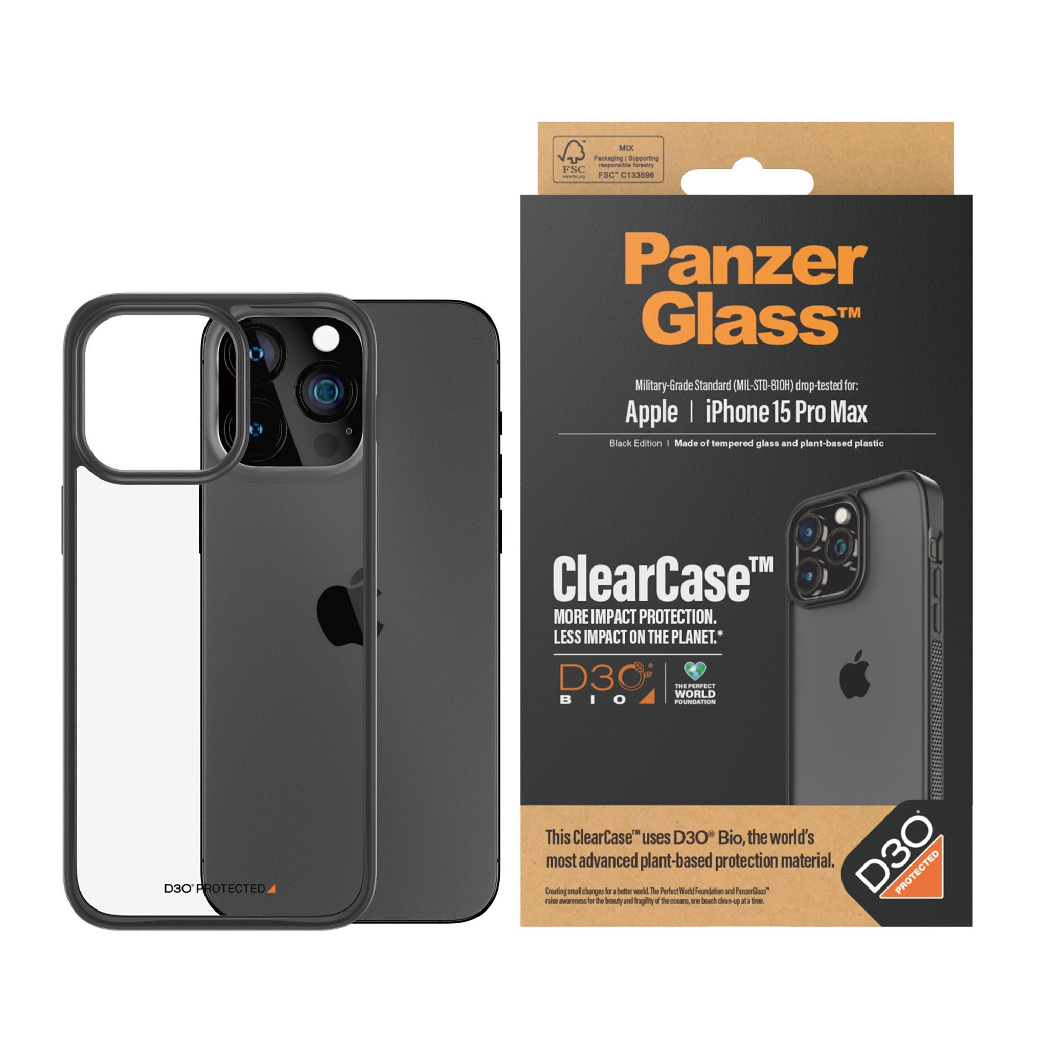 PanzerGlass® ClearCase with D3O® iPhone 15 Pro Max
